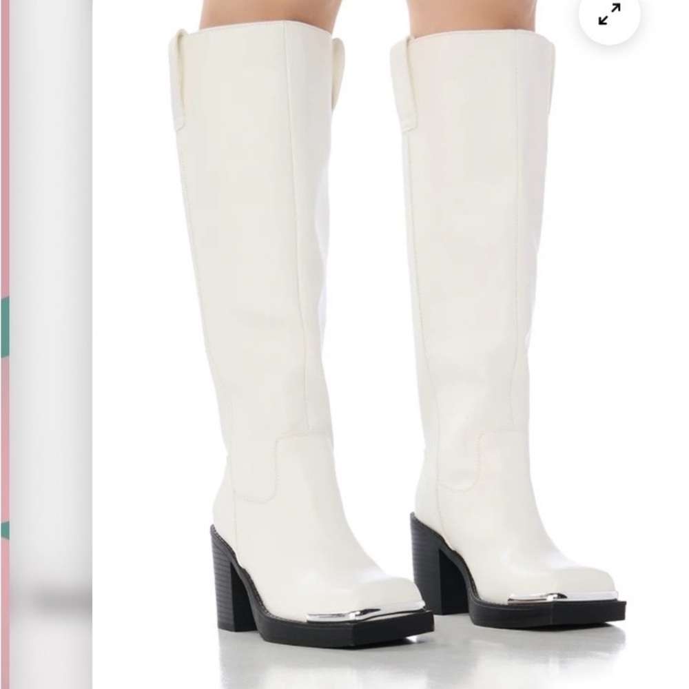Elegant white Over the Knee Boots size 6